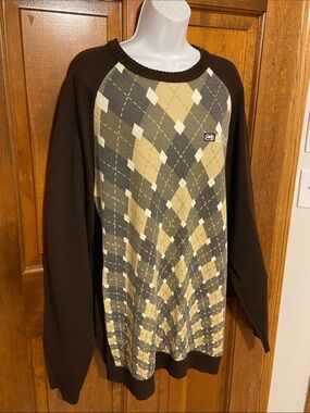 Ecko Unlimited Vintage longsleeve knit pullover argyle pattern Size Large / Tall